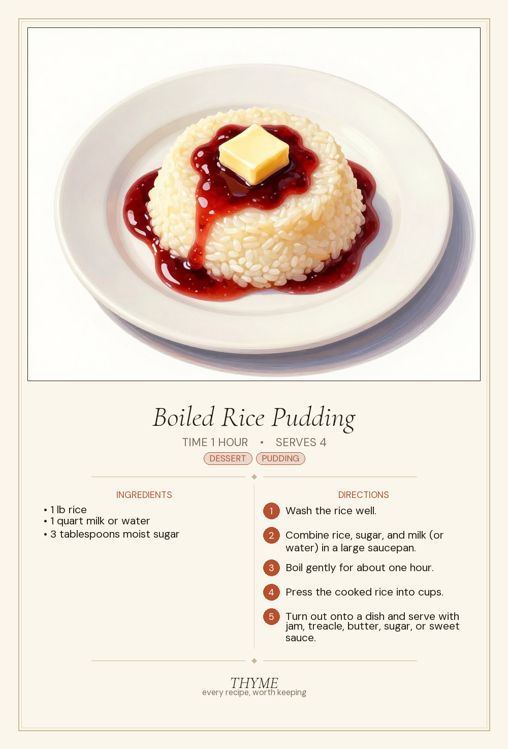 Boiled Rice Pudding