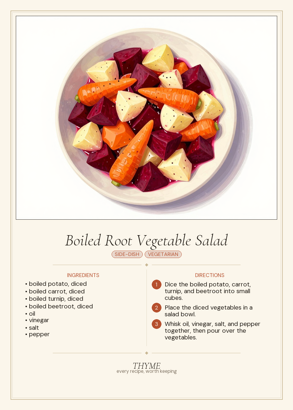 Boiled Root Vegetable Salad