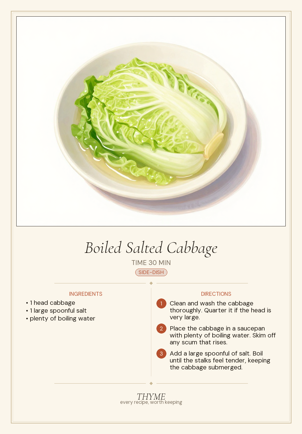 Boiled Salted Cabbage