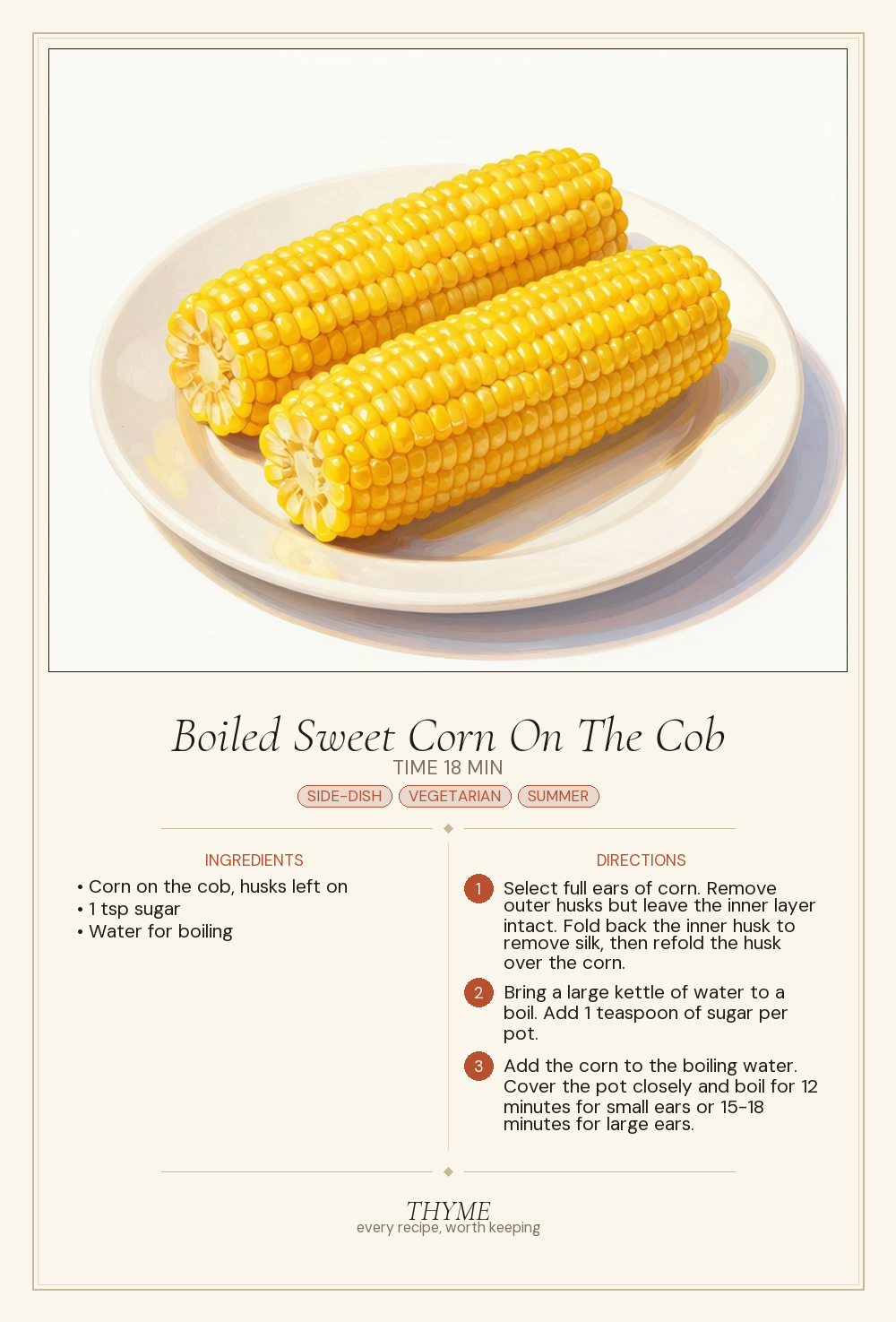 Boiled Sweet Corn On The Cob