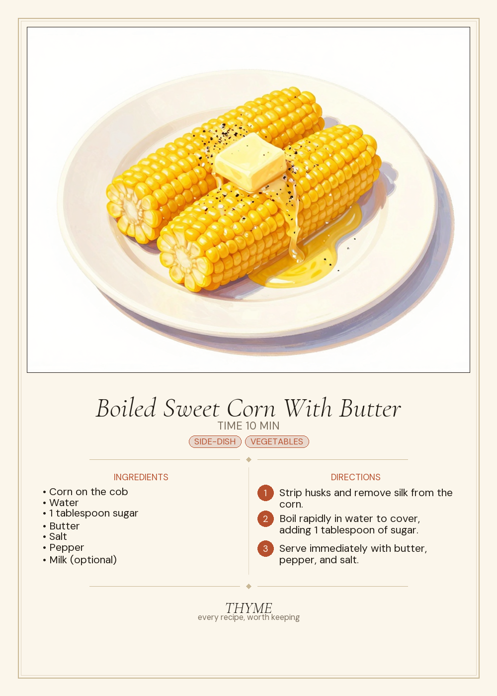 Boiled Sweet Corn With Butter
