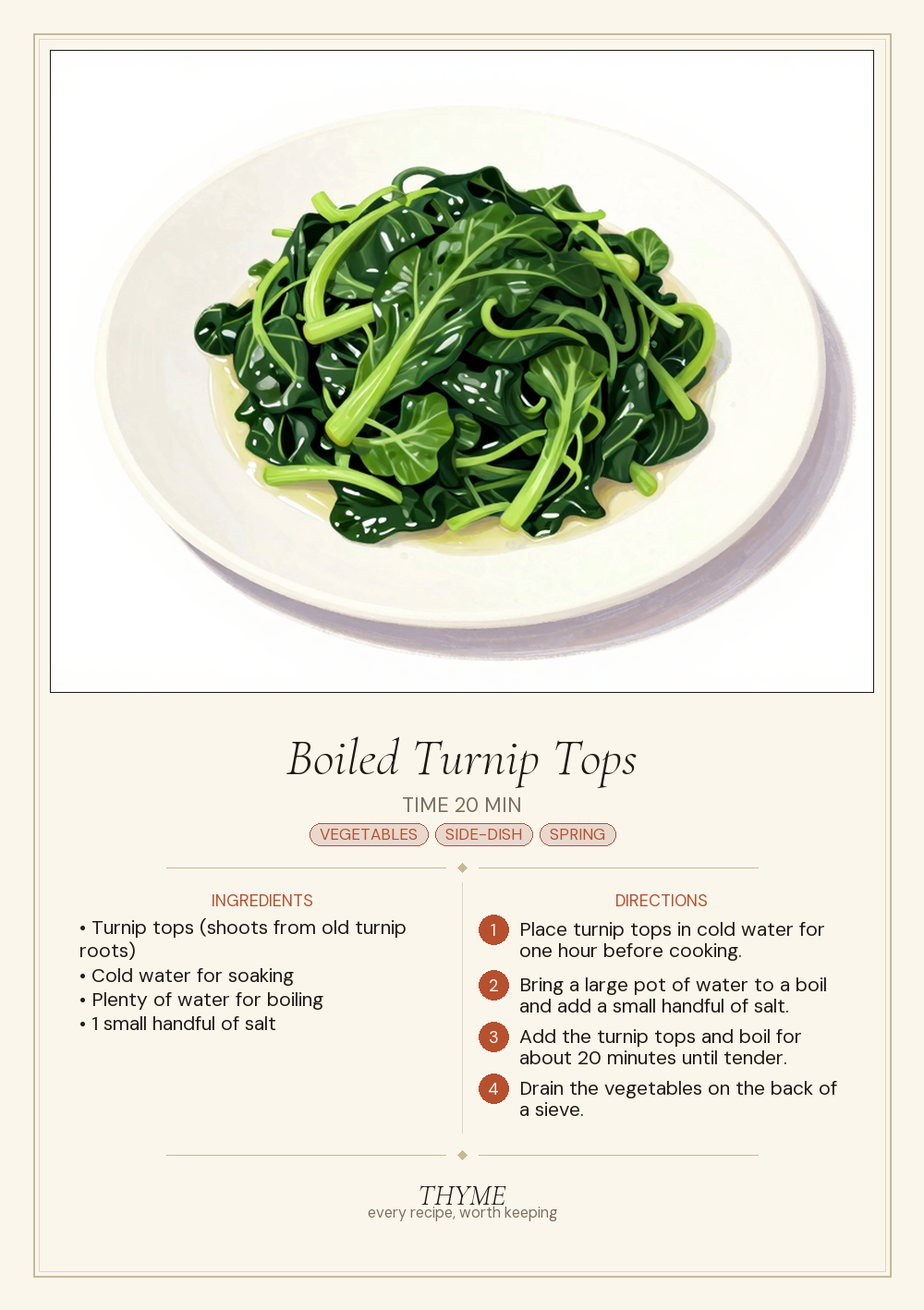 Boiled Turnip Tops