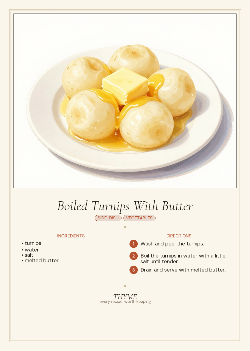 Boiled Turnips With Butter