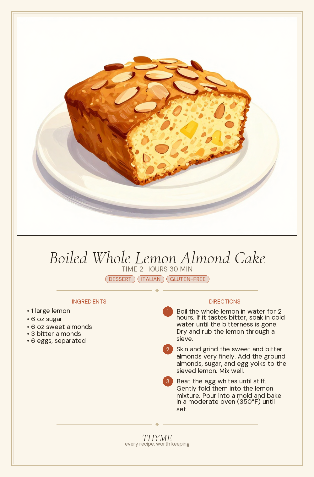 Boiled Whole Lemon Almond Cake