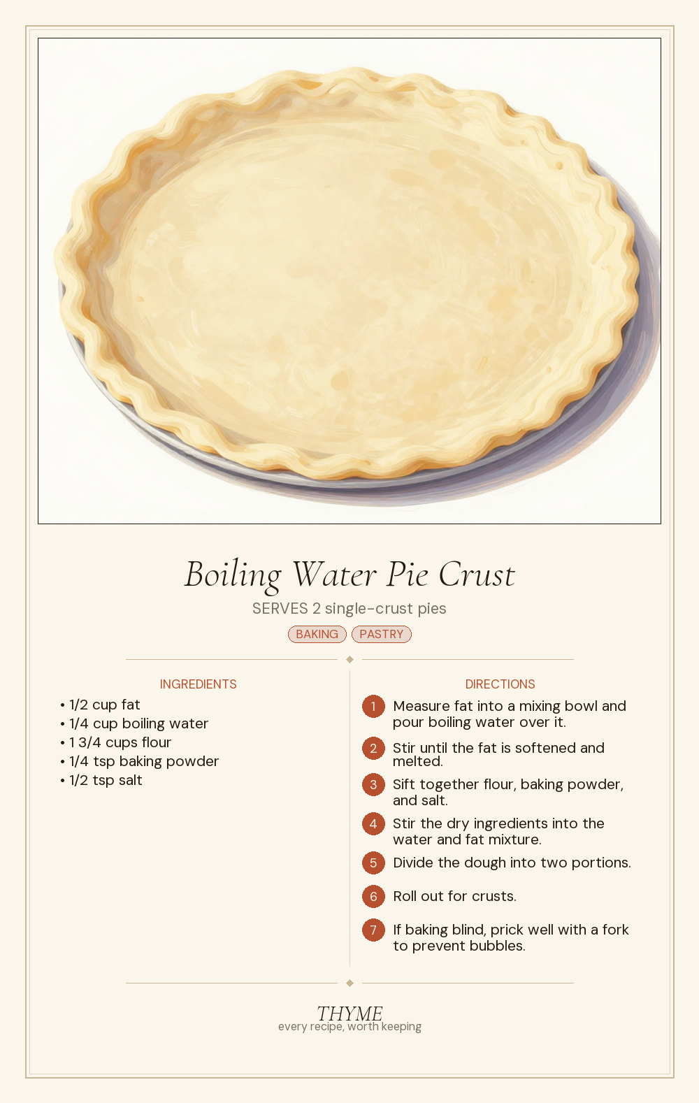Boiling Water Pie Crust