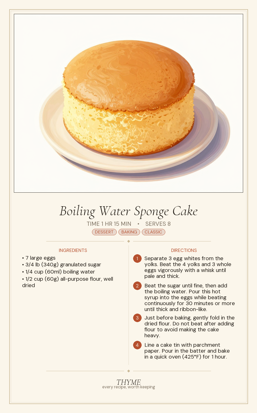 Boiling Water Sponge Cake