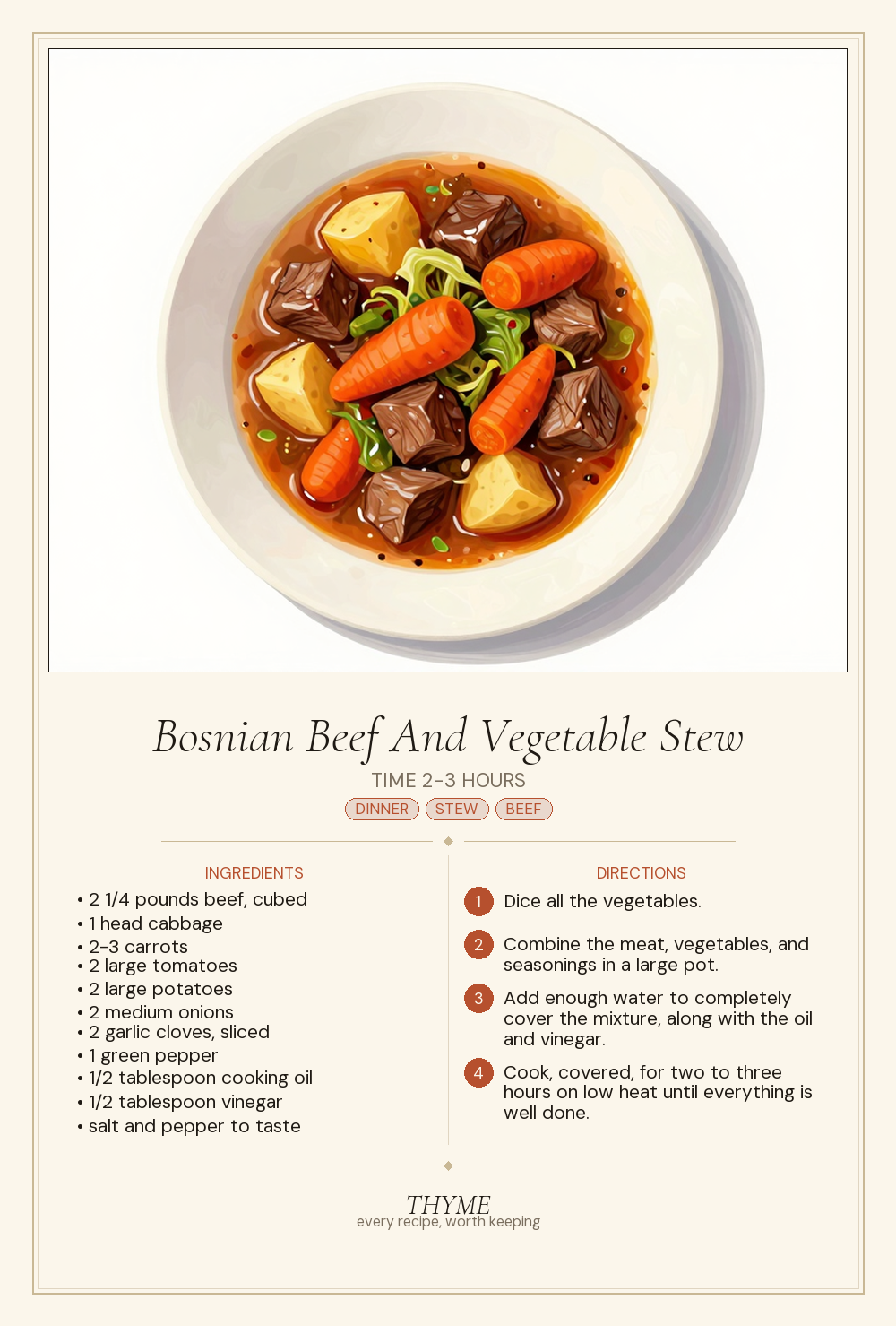 Bosnian Beef And Vegetable Stew