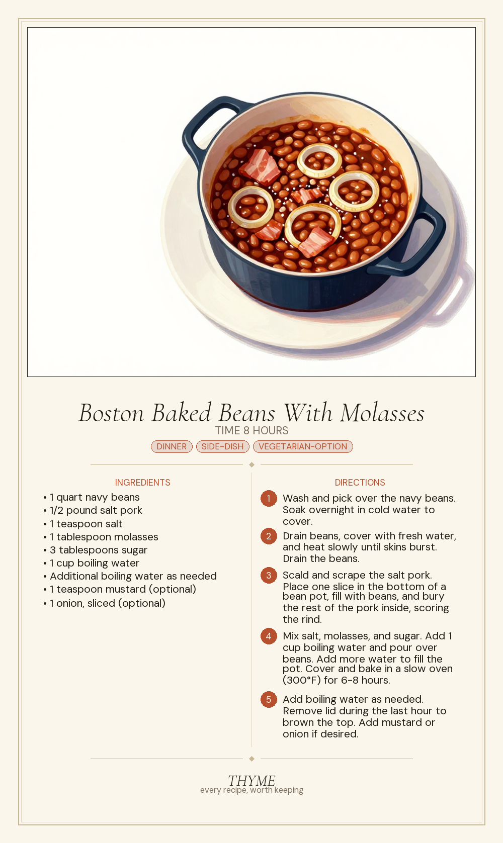 Boston Baked Beans With Molasses