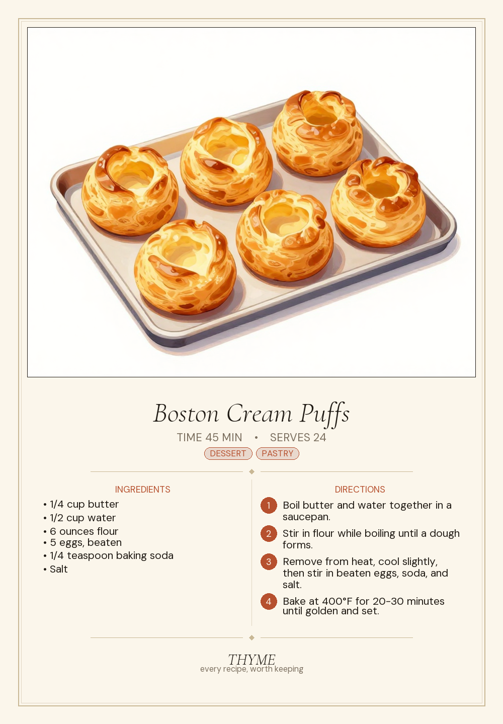 Boston Cream Puffs