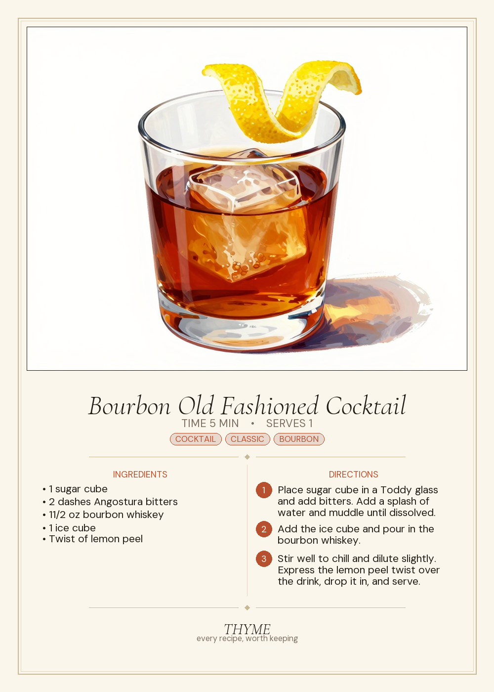 Bourbon Old Fashioned Cocktail