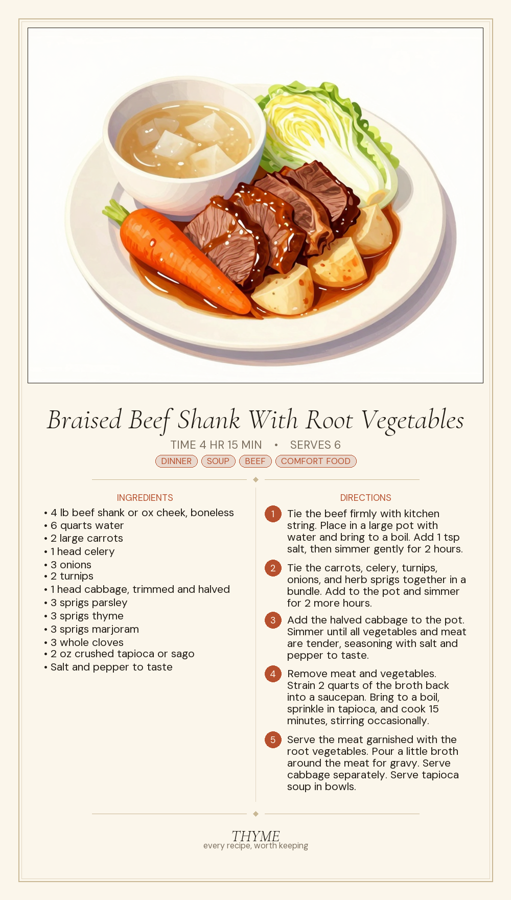 Braised Beef Shank With Root Vegetables
