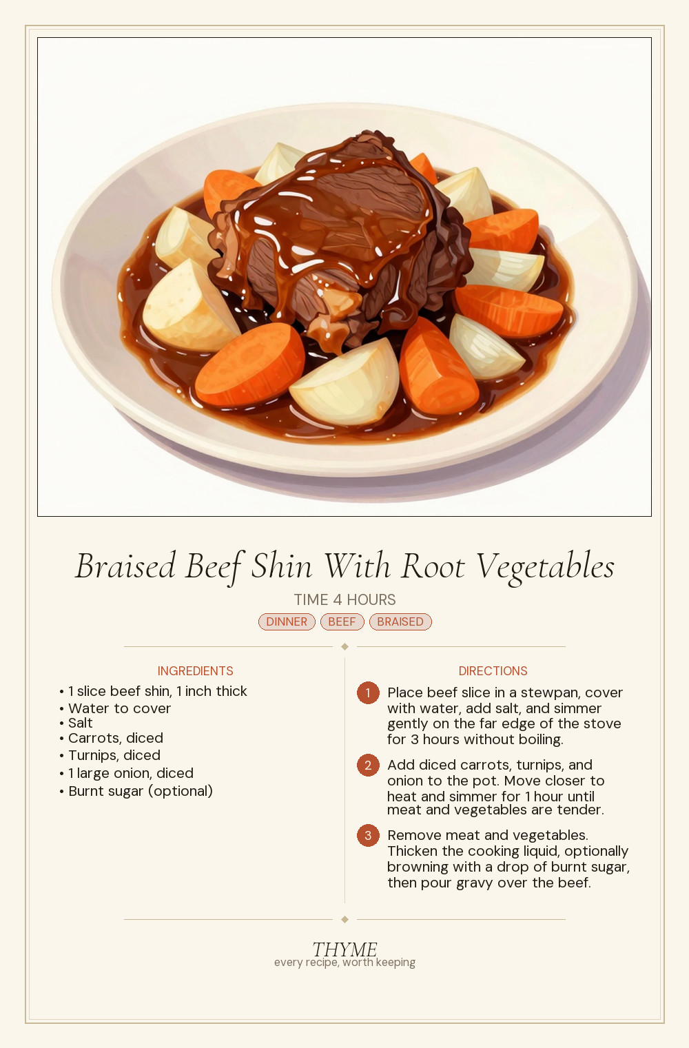 Braised Beef Shin With Root Vegetables