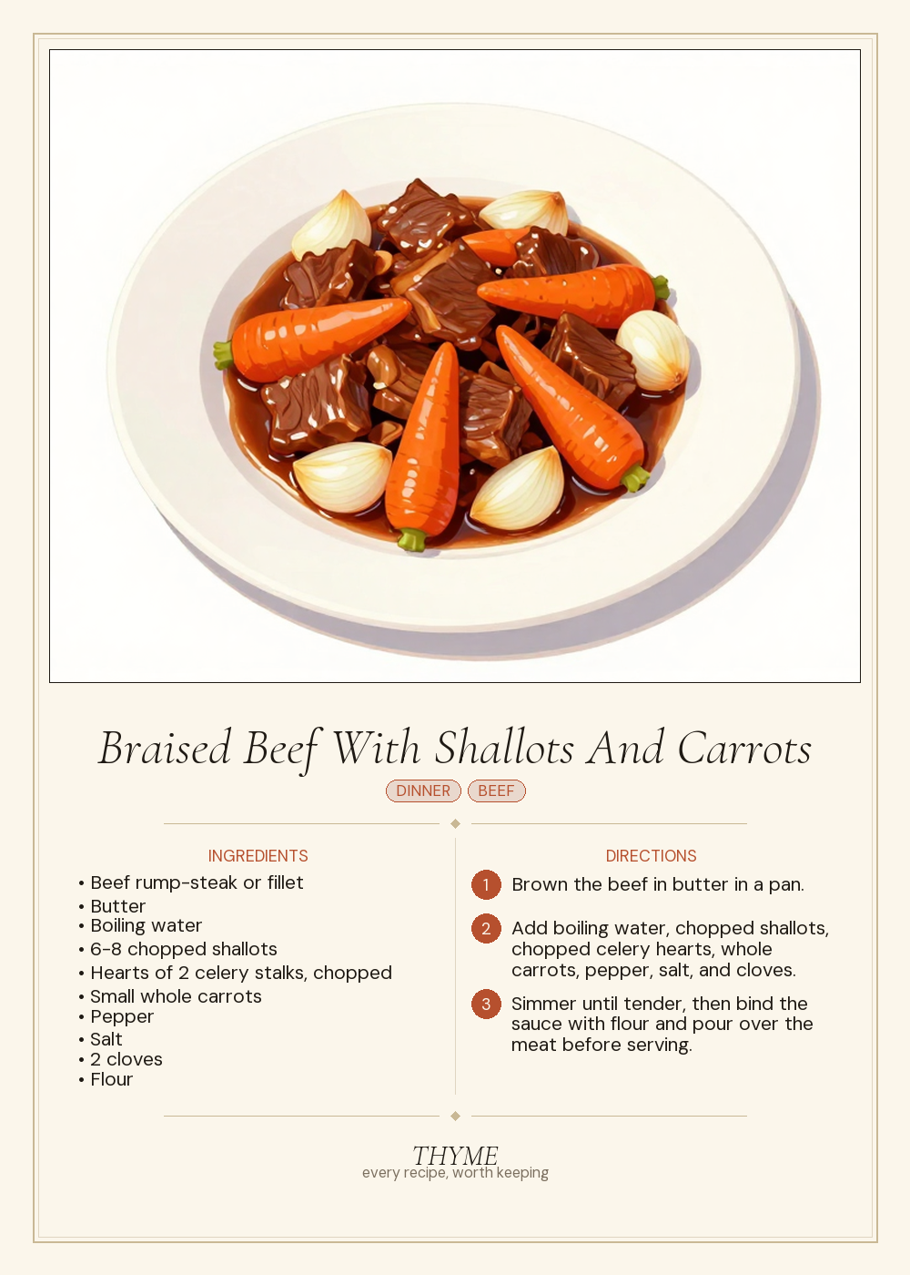 Braised Beef With Shallots And Carrots