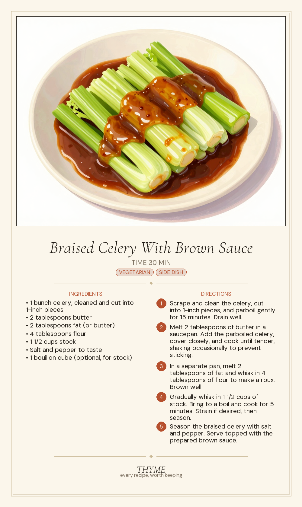 Braised Celery With Brown Sauce