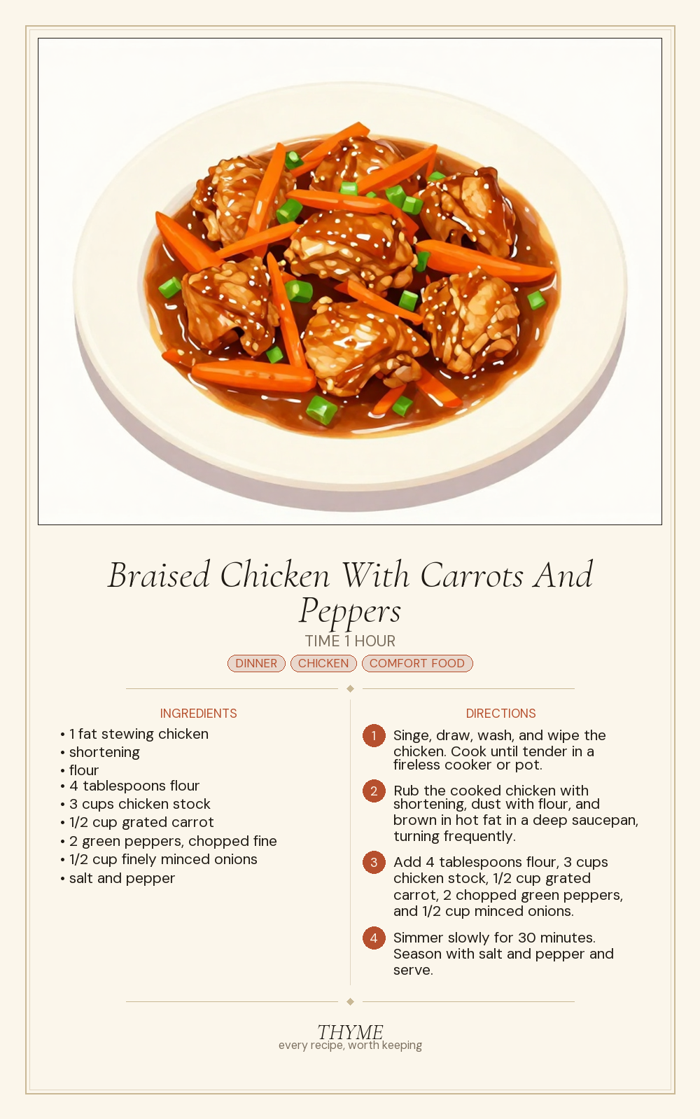 Braised Chicken With Carrots And Peppers
