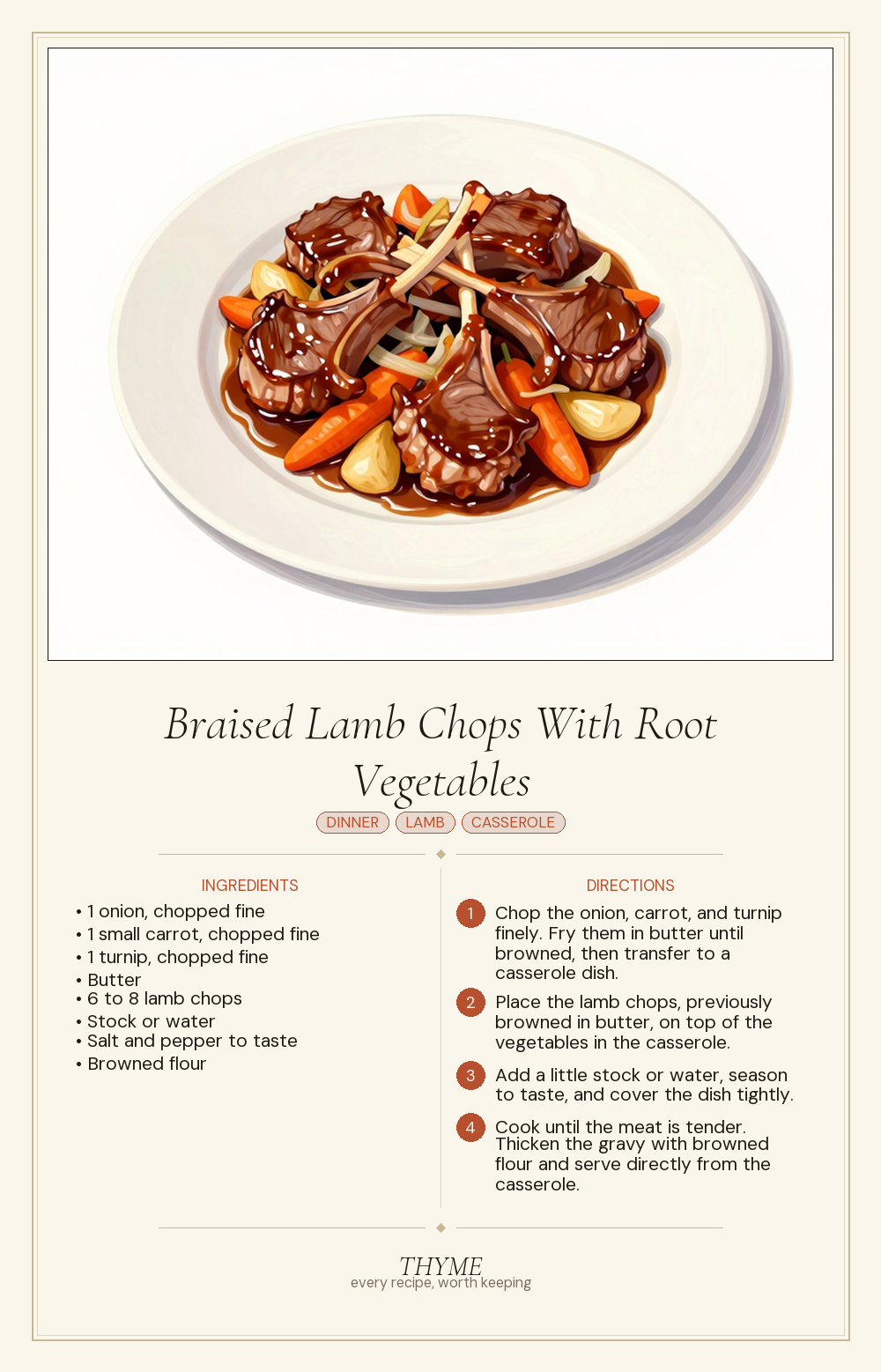 Braised Lamb Chops With Root Vegetables
