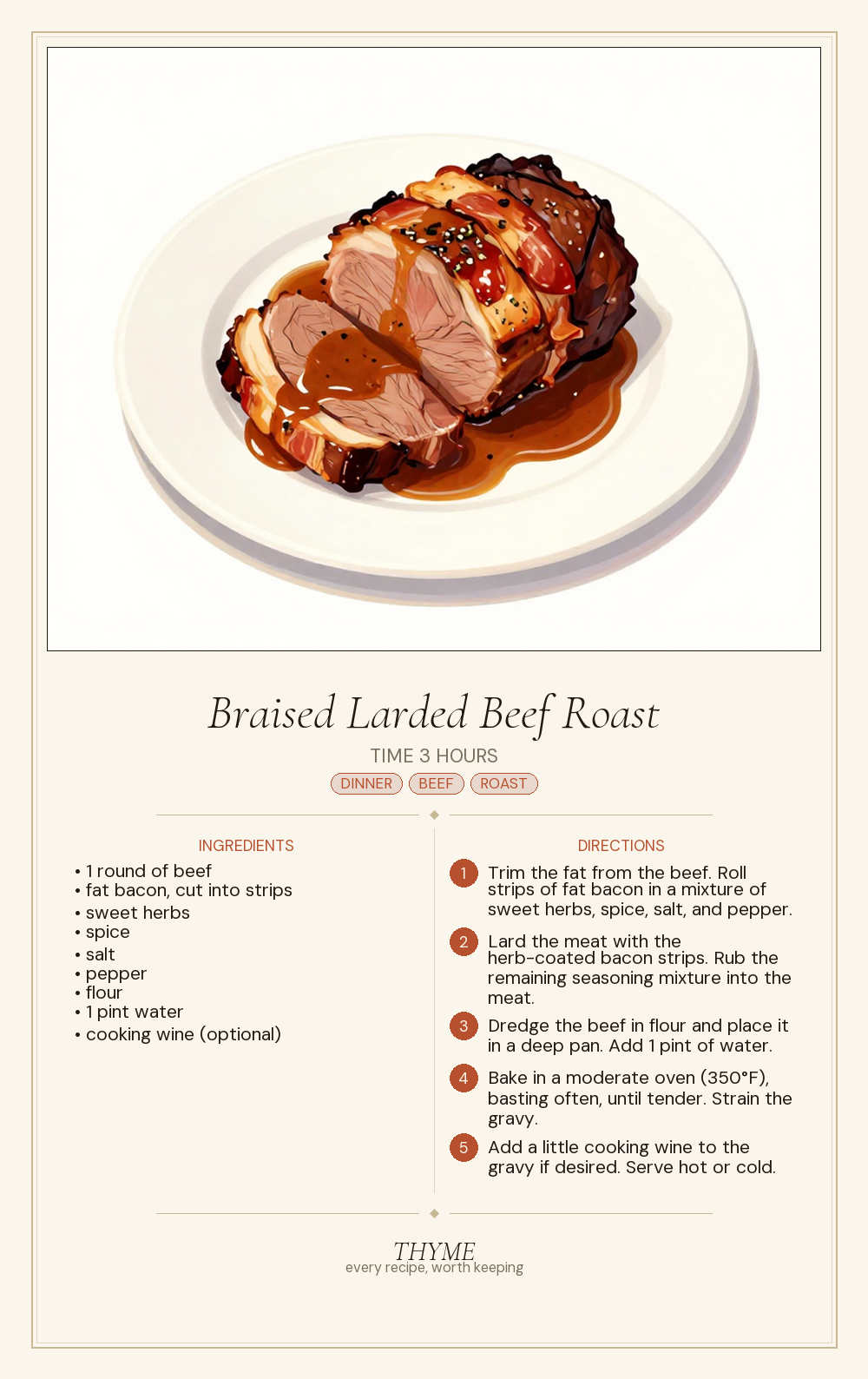 Braised Larded Beef Roast