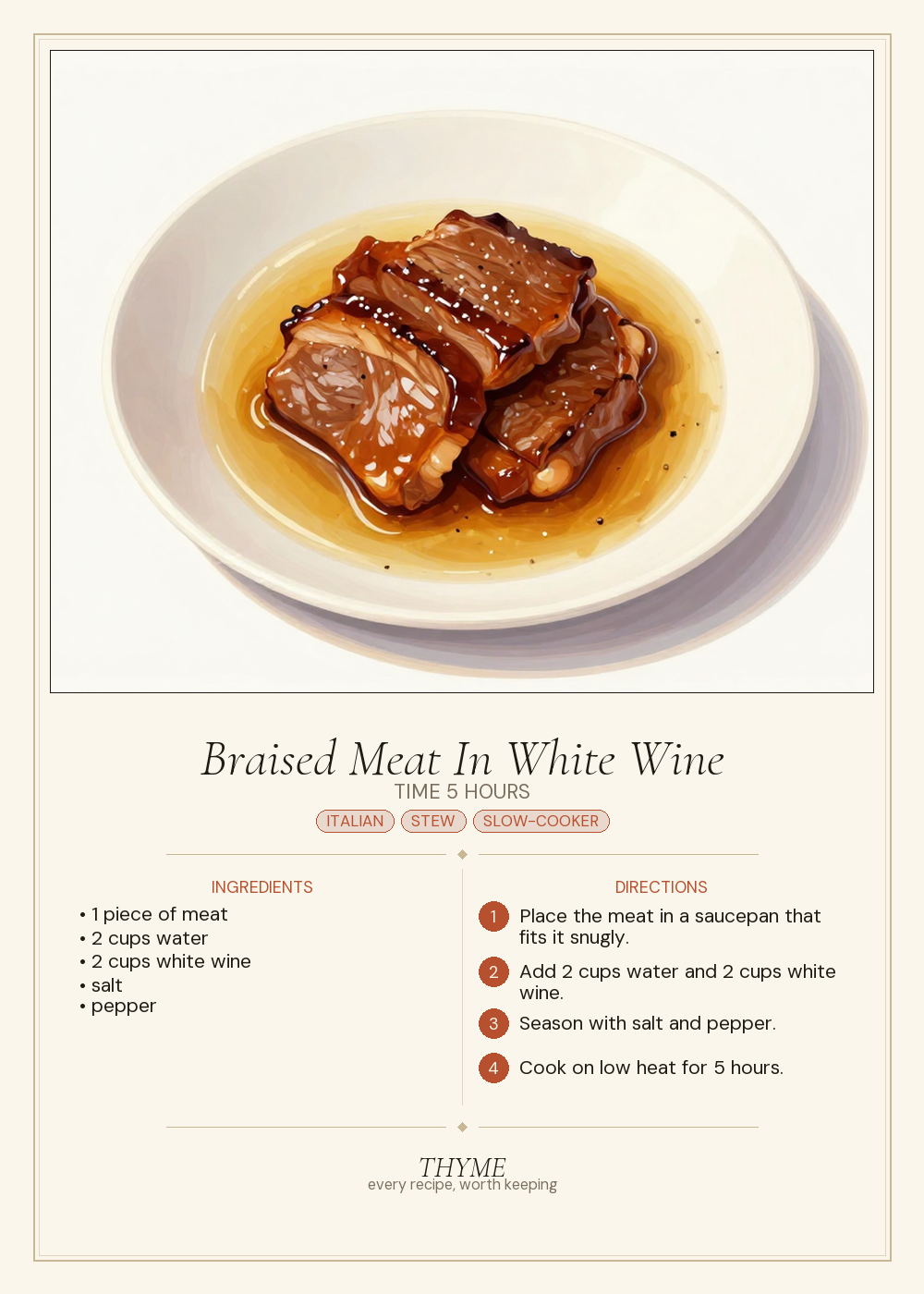 Braised Meat In White Wine
