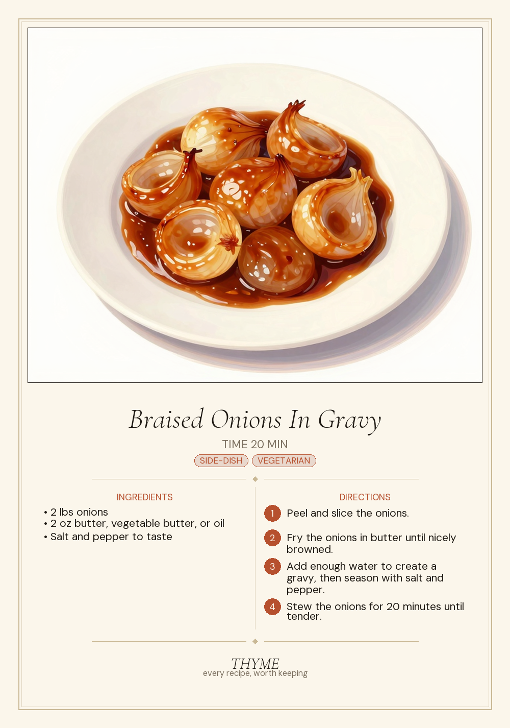 Braised Onions In Gravy