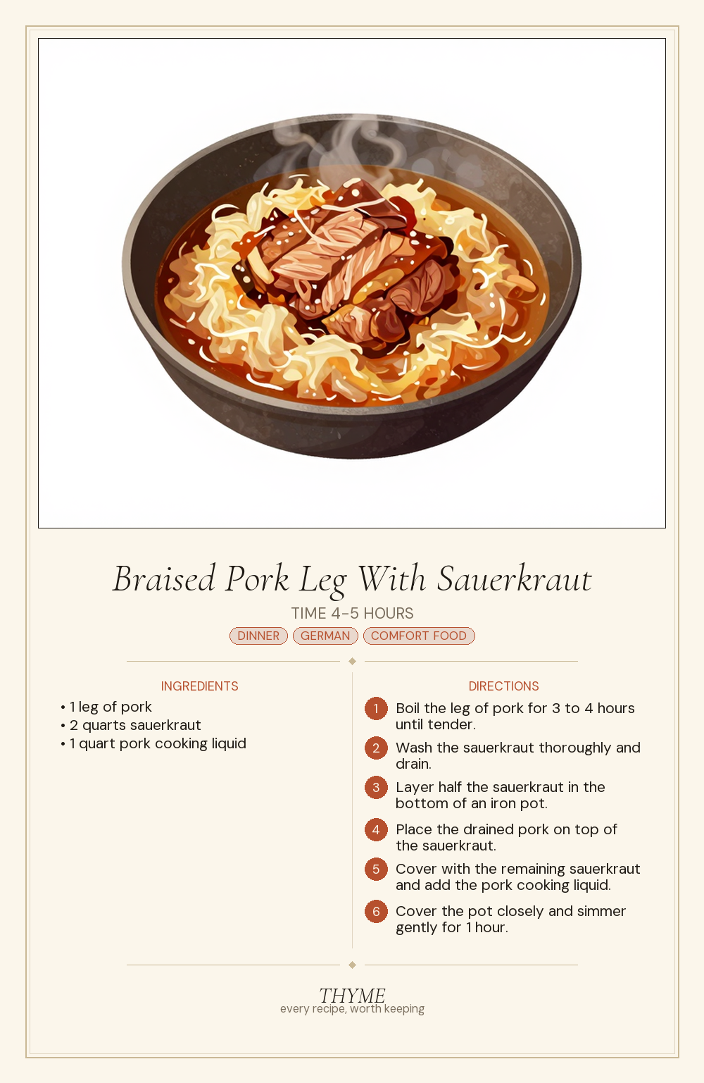 Braised Pork Leg With Sauerkraut