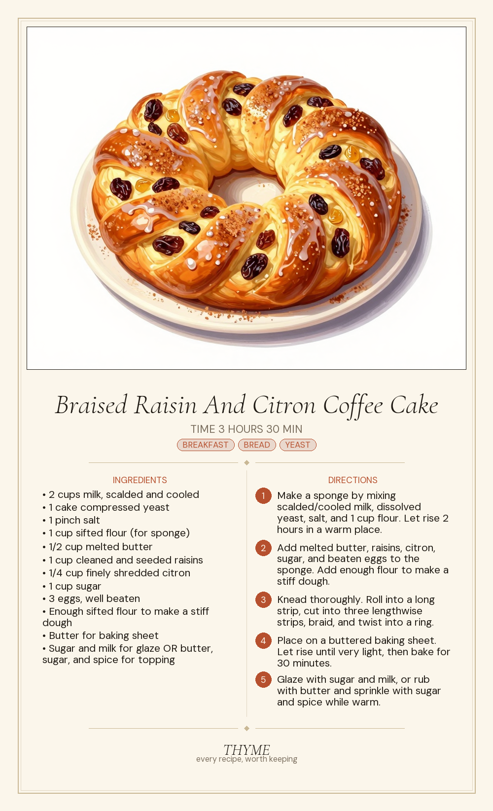 Braised Raisin And Citron Coffee Cake