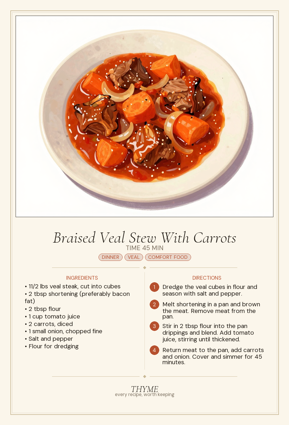 Braised Veal Stew With Carrots