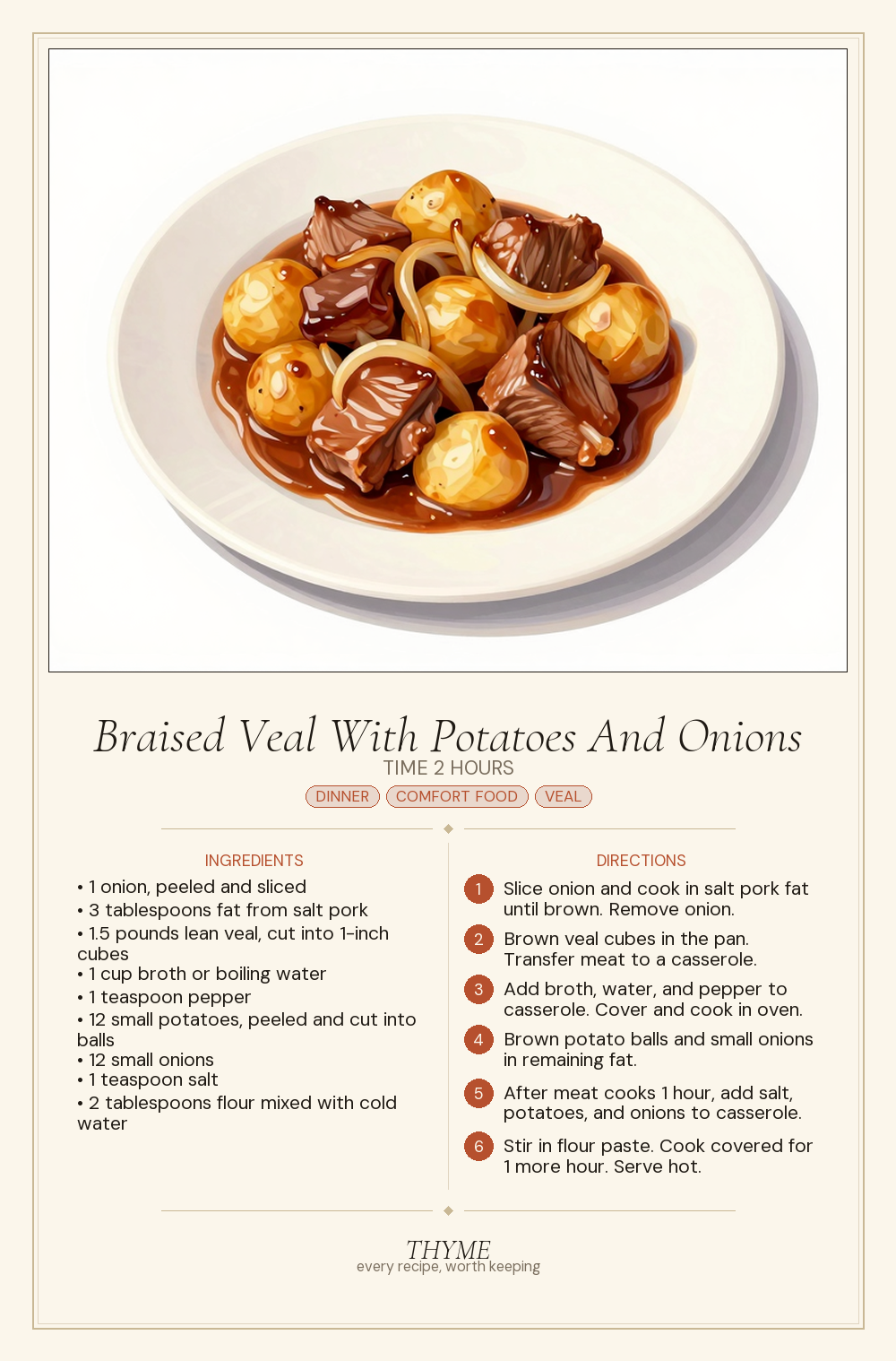 Braised Veal With Potatoes And Onions
