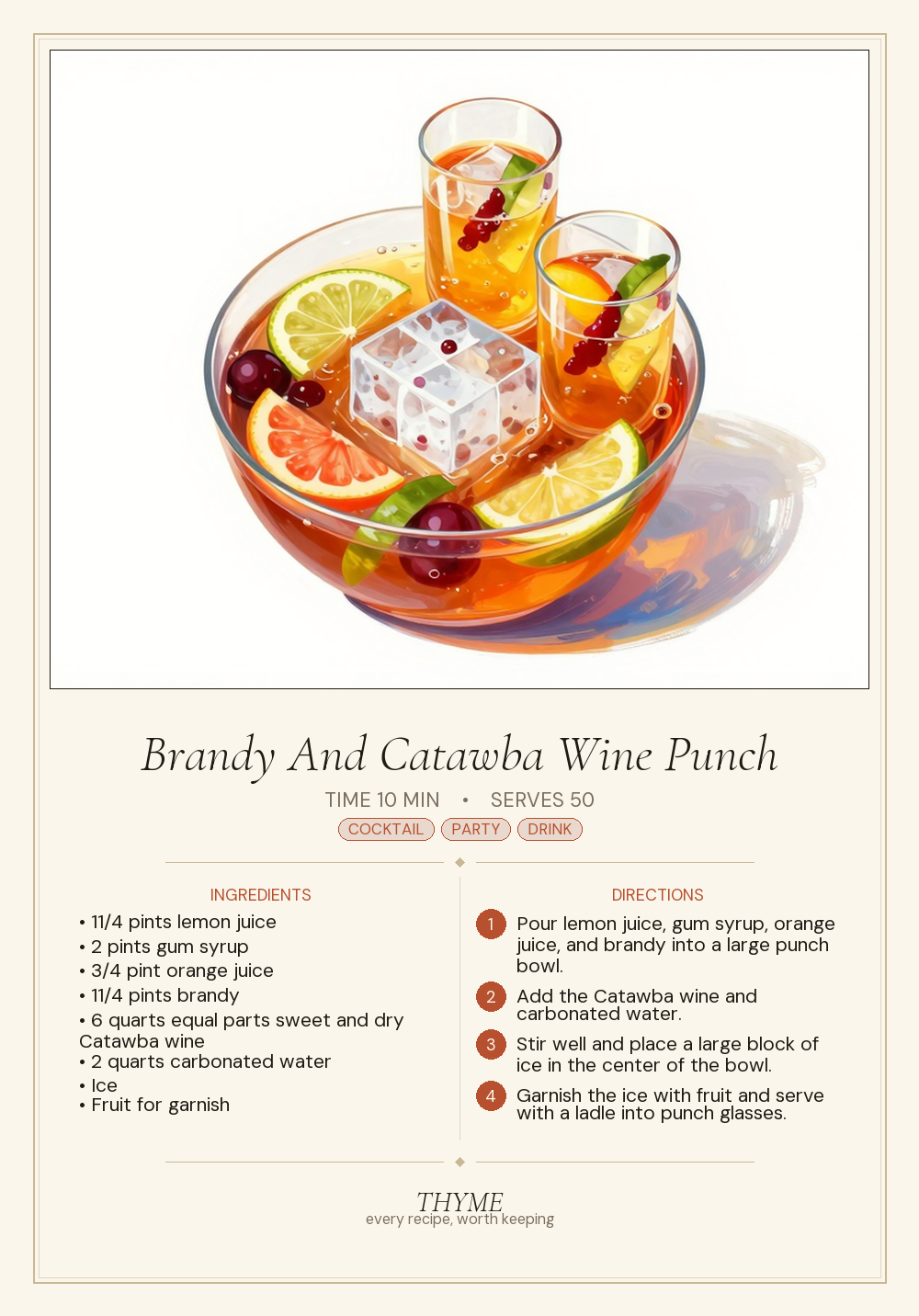 Brandy And Catawba Wine Punch