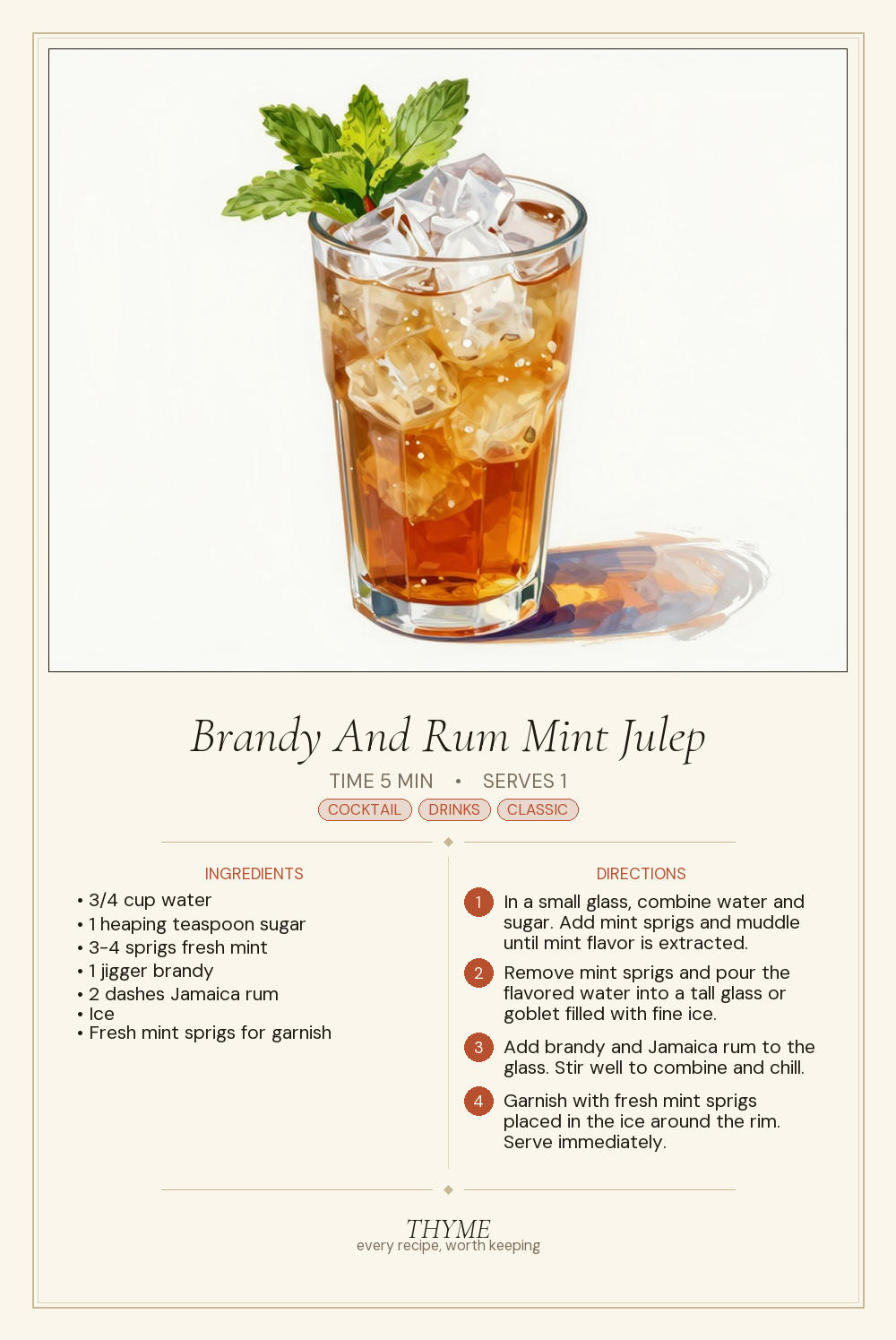 Brandy And Rum Mint Julep