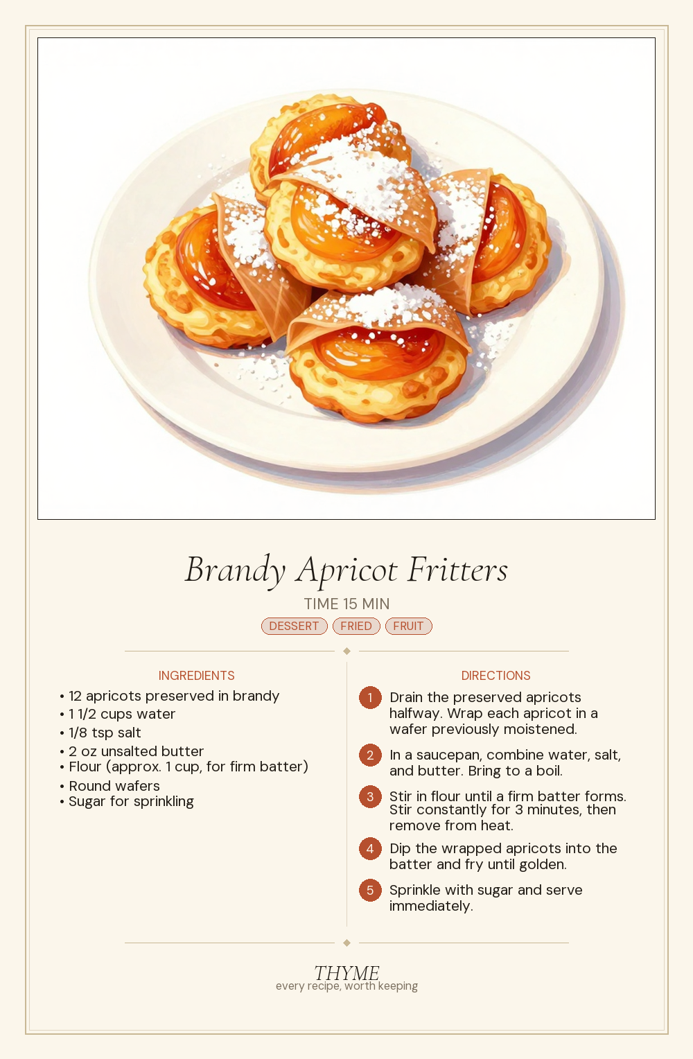 Brandy Apricot Fritters