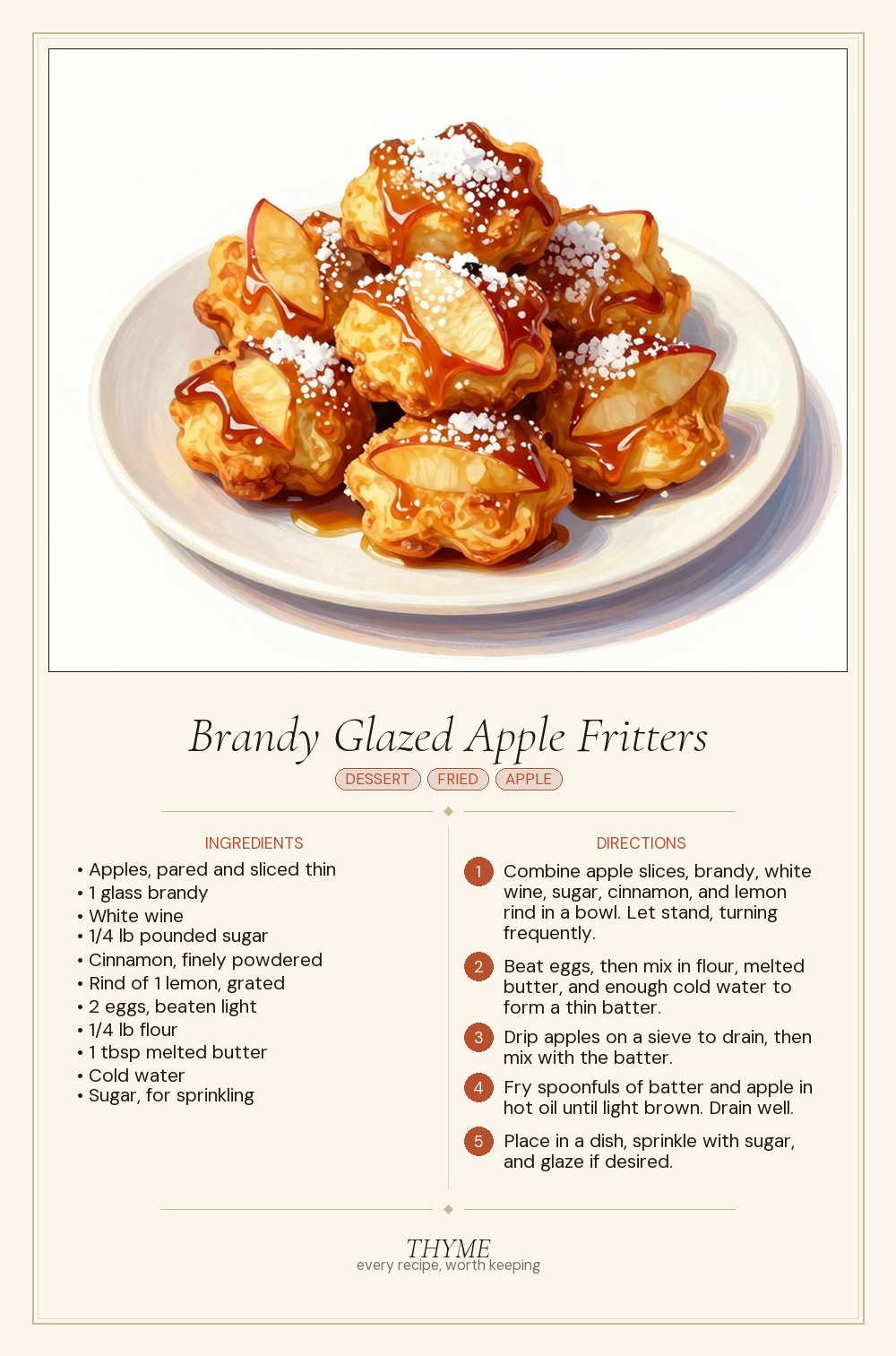 Brandy Glazed Apple Fritters