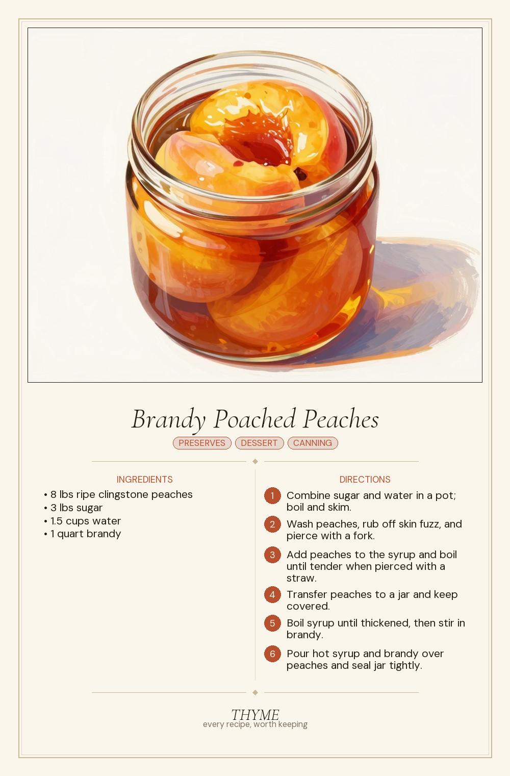 Brandy Poached Peaches