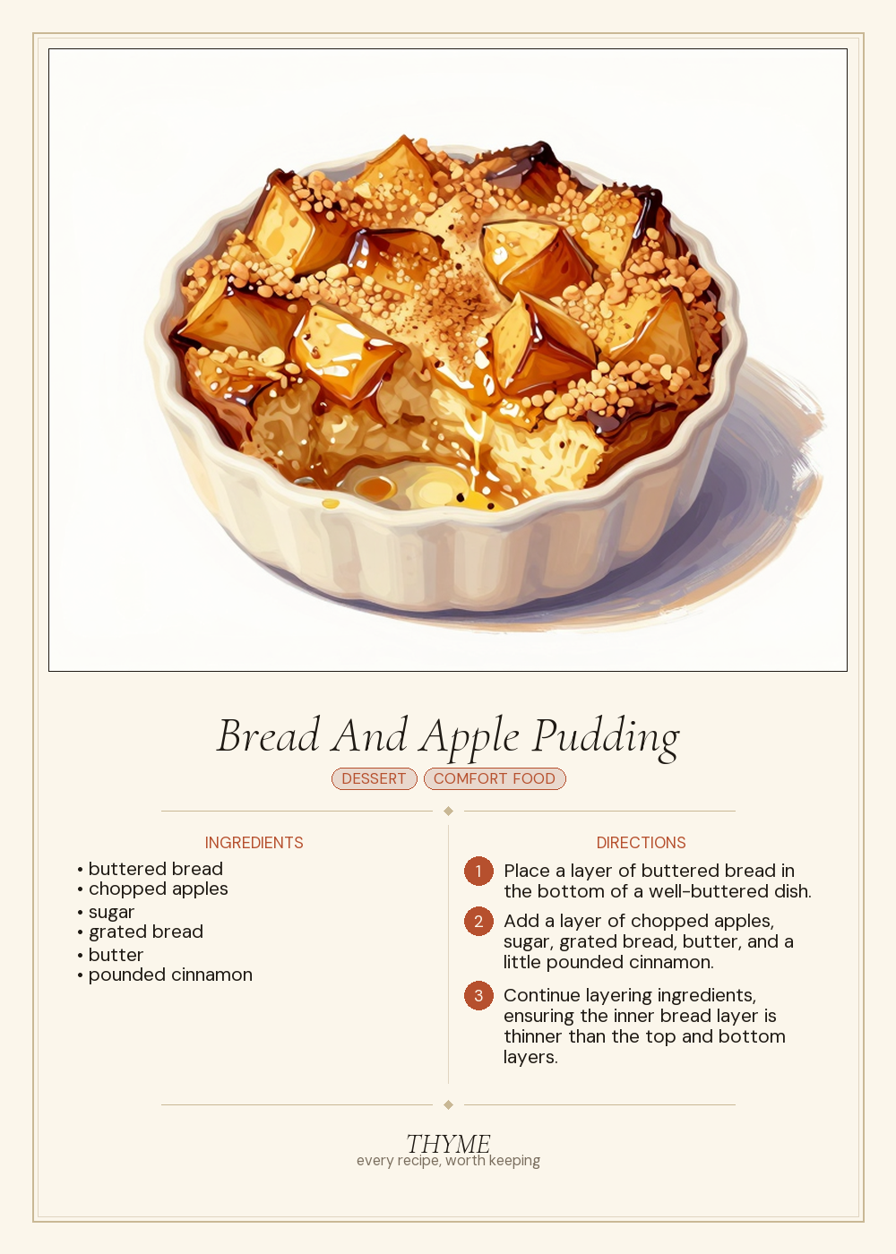 Bread And Apple Pudding