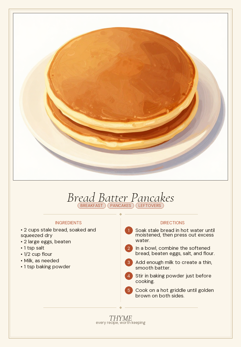 Bread Batter Pancakes