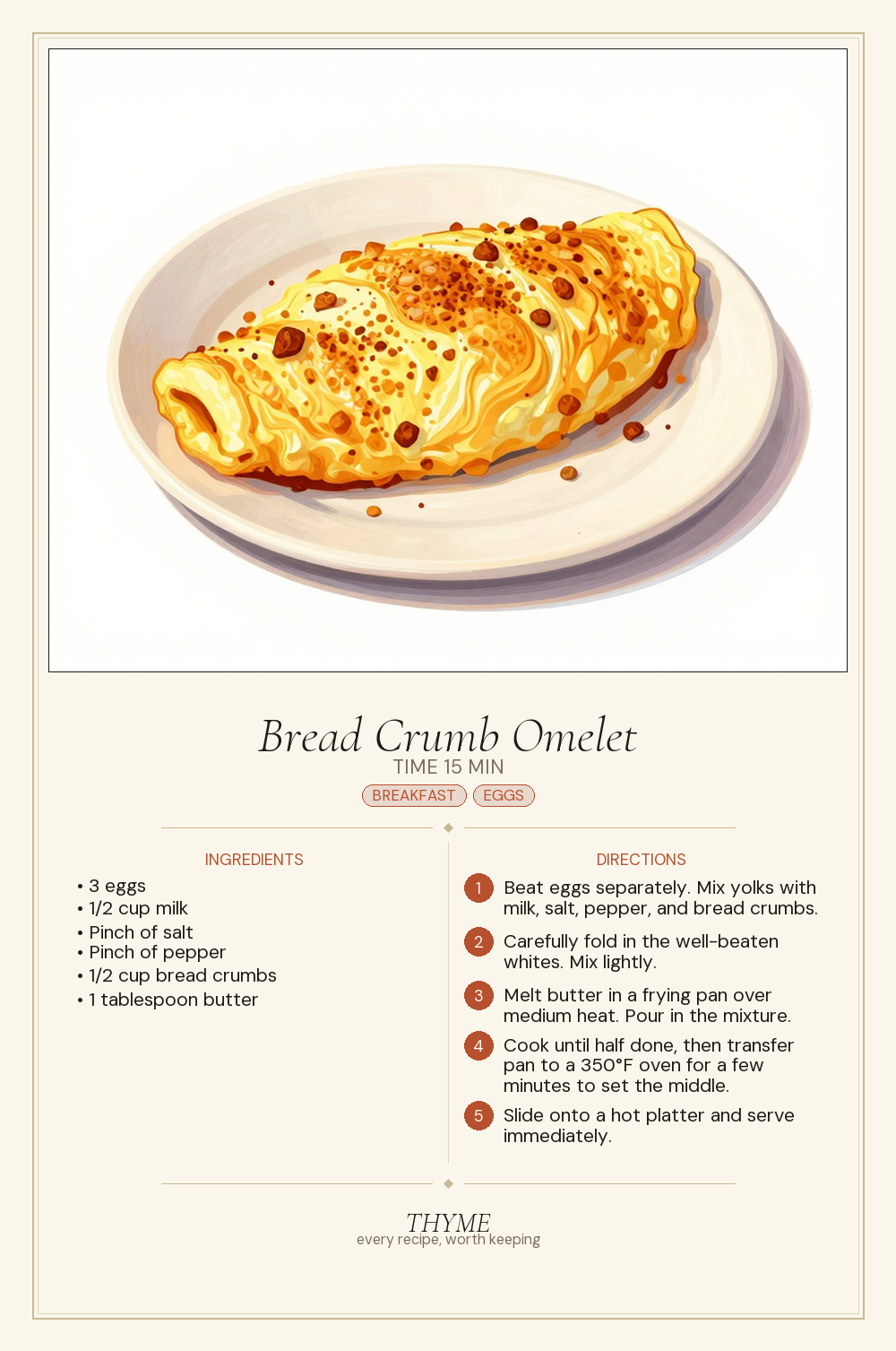 Bread Crumb Omelet