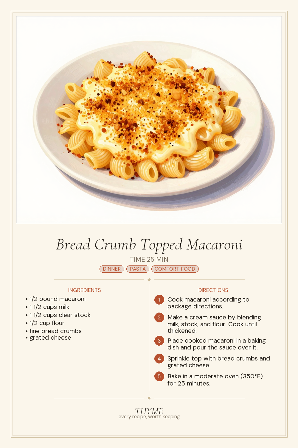 Bread Crumb Topped Macaroni