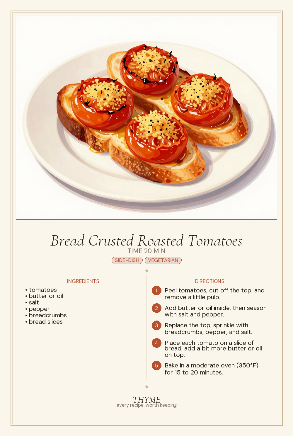 Bread Crusted Roasted Tomatoes