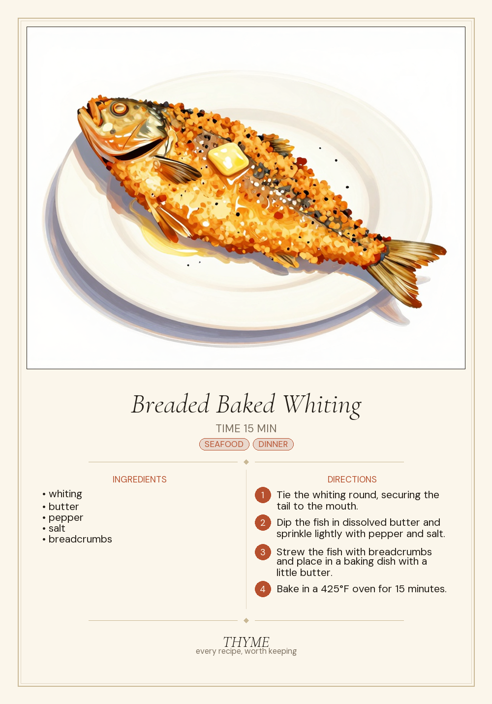 Breaded Baked Whiting