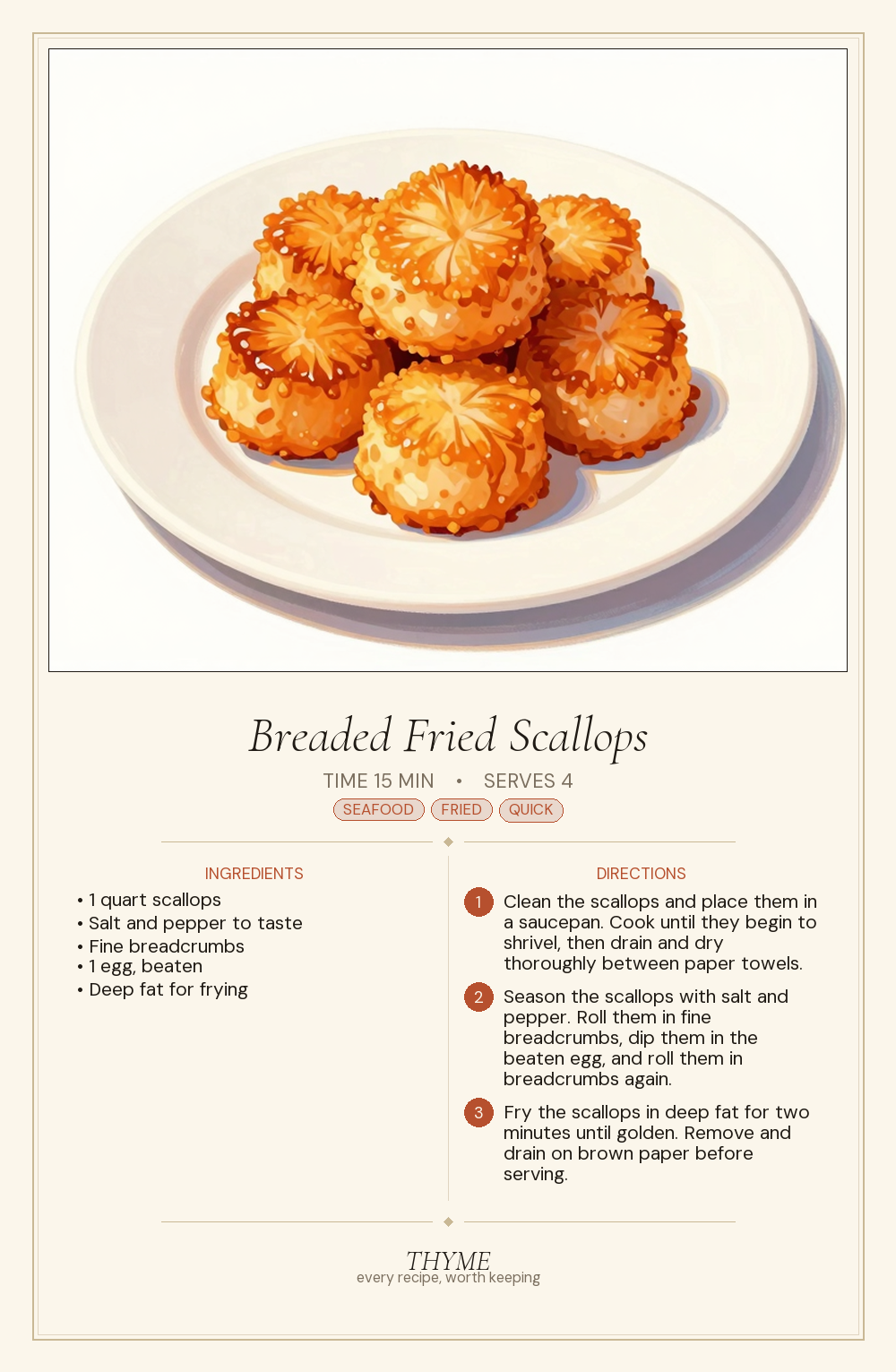 Breaded Fried Scallops