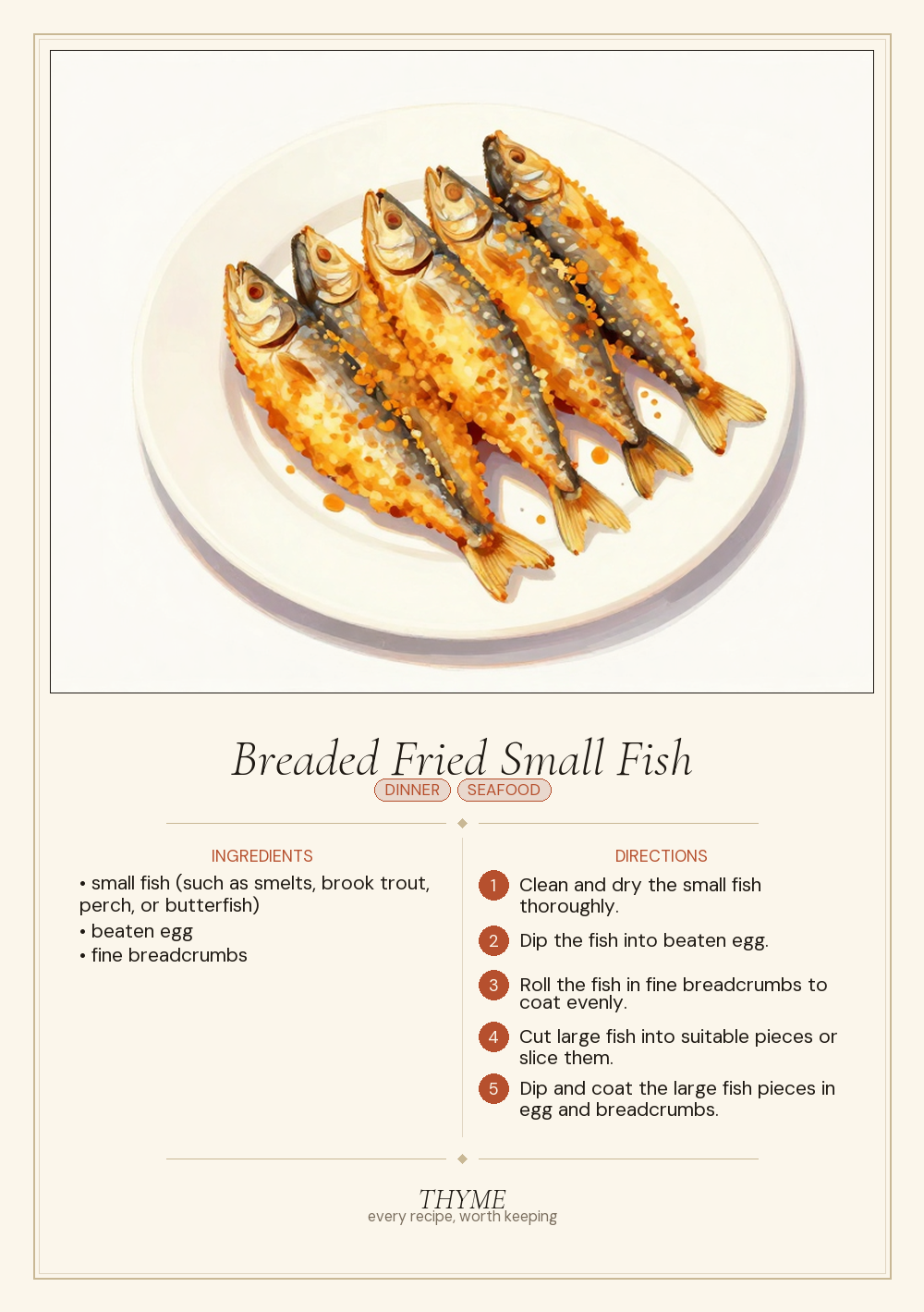 Breaded Fried Small Fish