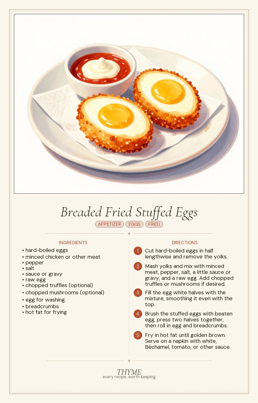 Breaded Fried Stuffed Eggs