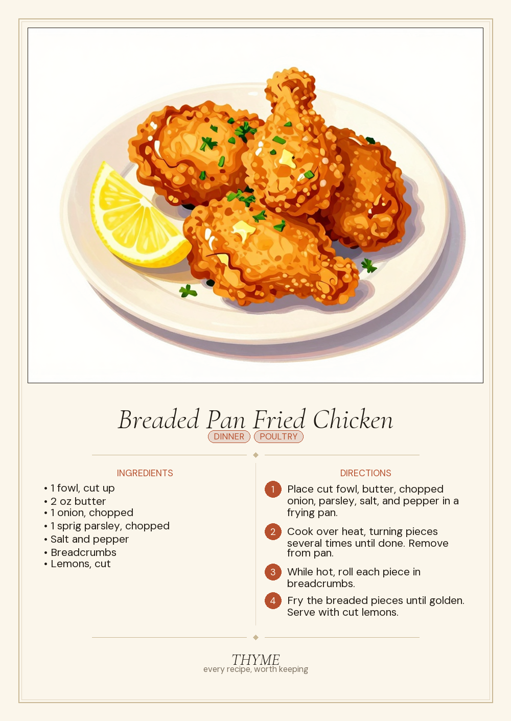 Breaded Pan Fried Chicken