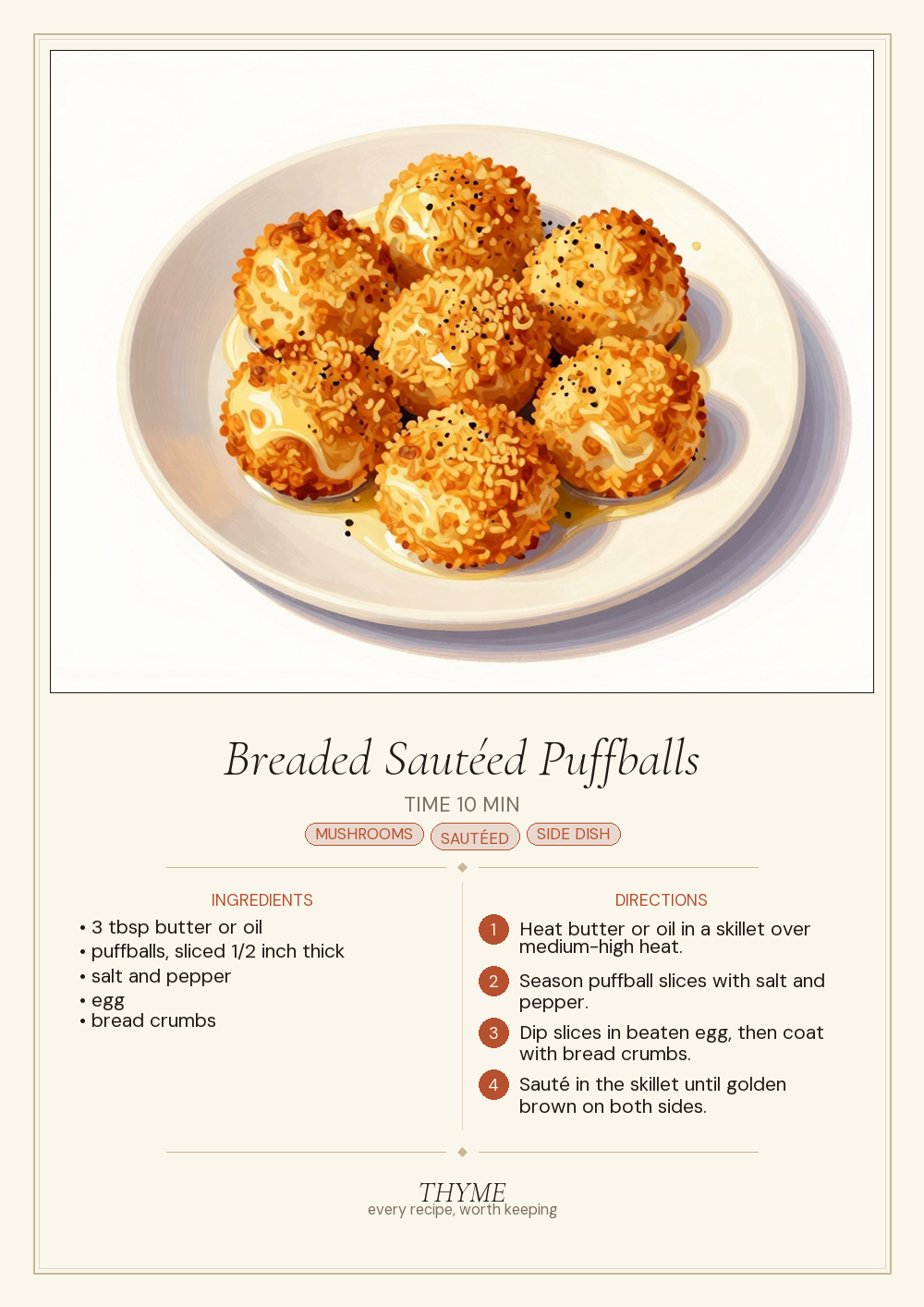 Breaded Sautéed Puffballs