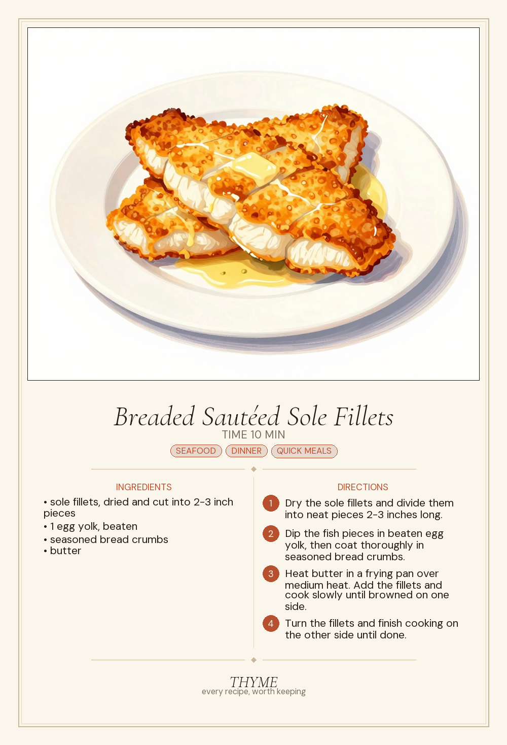Breaded Sautéed Sole Fillets