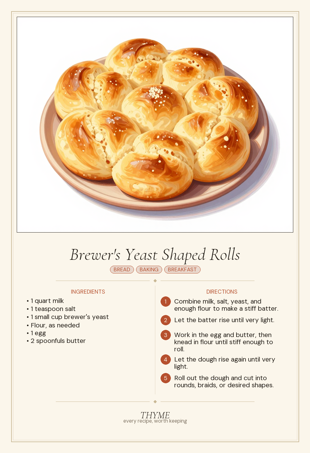 Brewer's Yeast Shaped Rolls