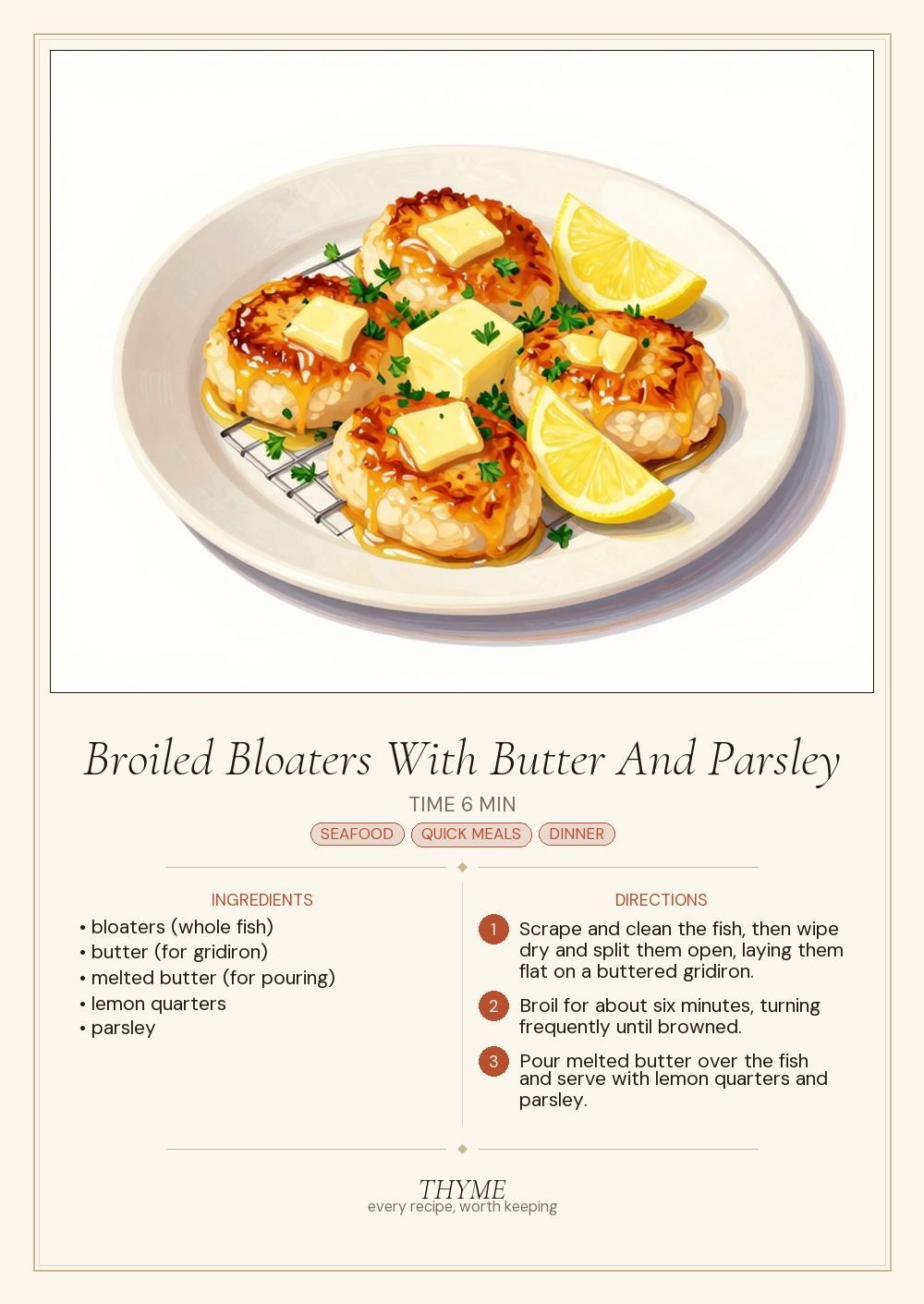 Broiled Bloaters With Butter And Parsley