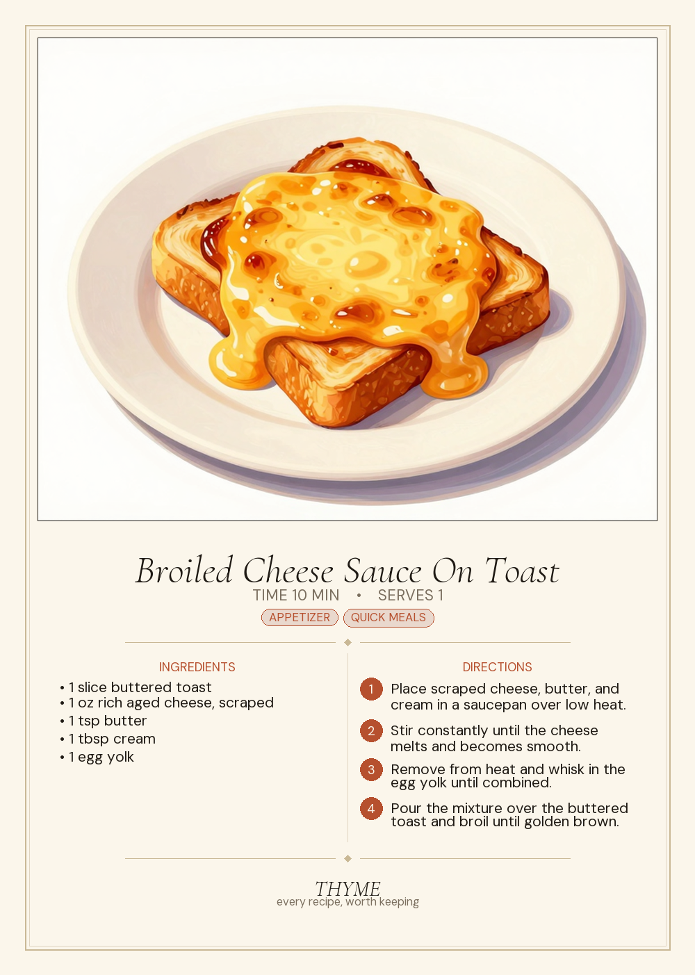 Broiled Cheese Sauce On Toast