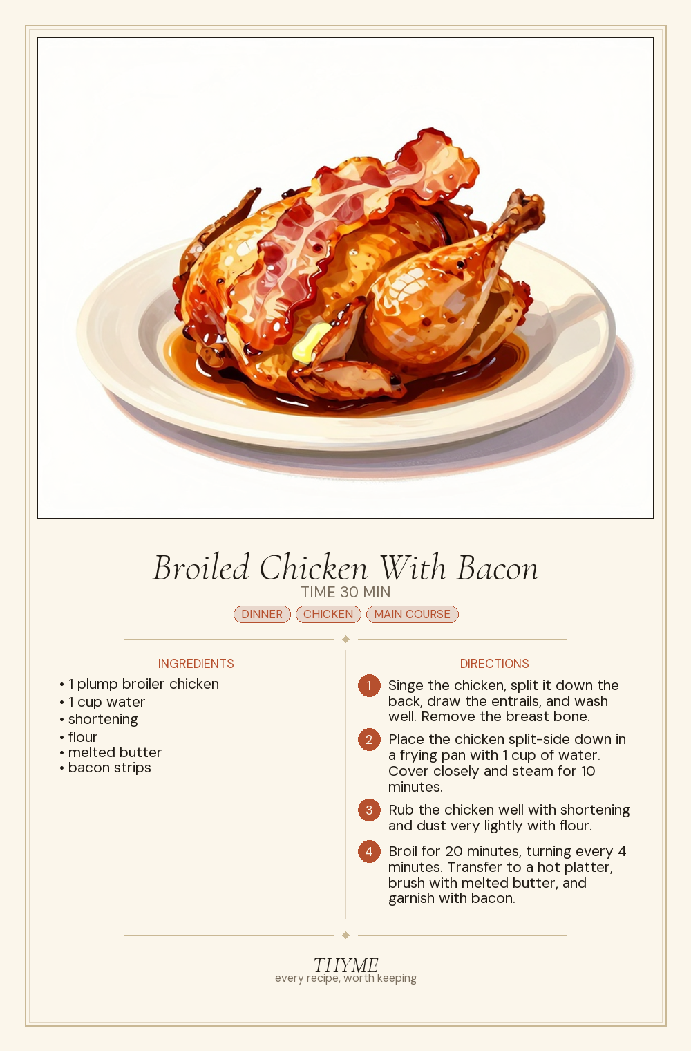Broiled Chicken With Bacon