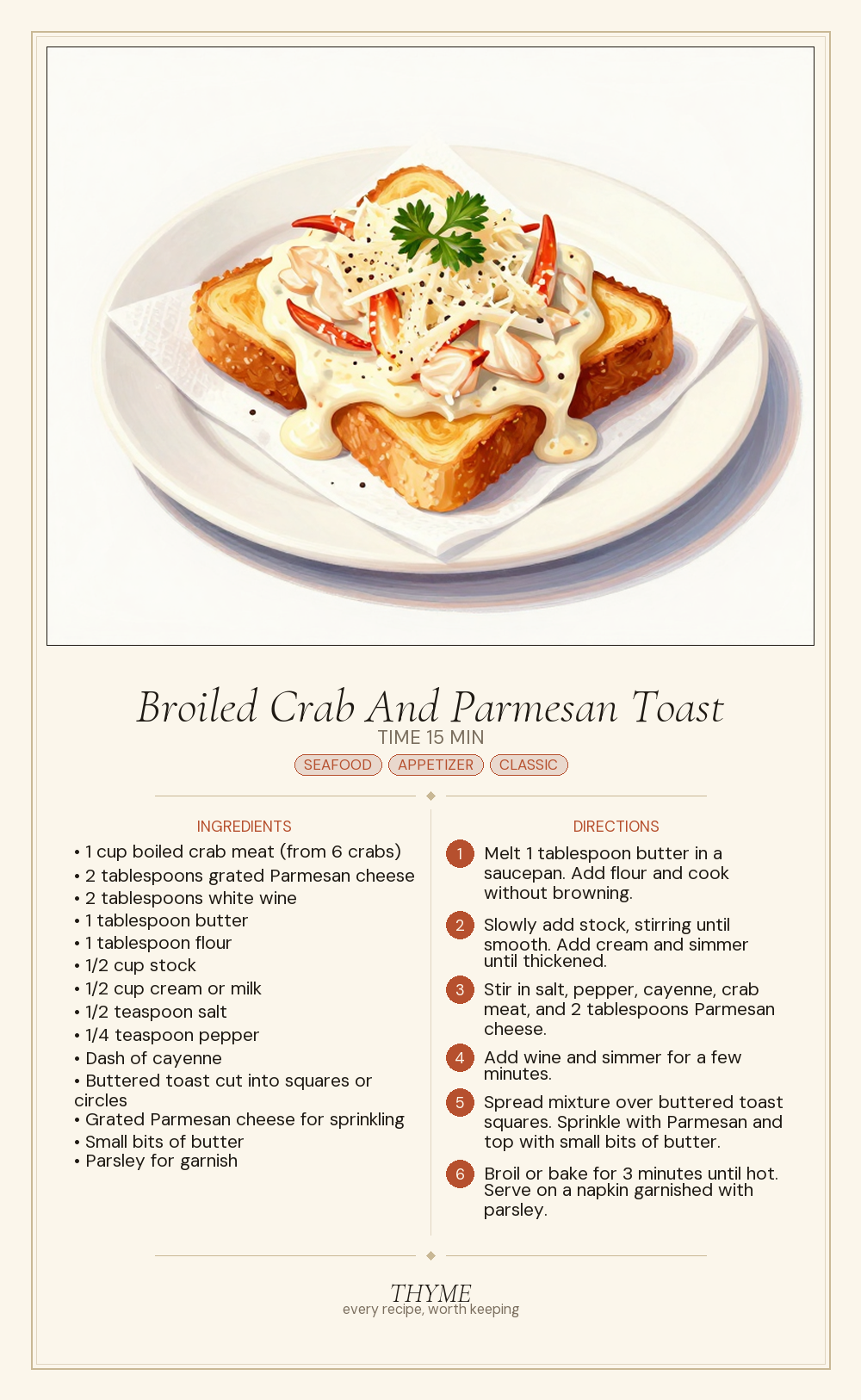 Broiled Crab And Parmesan Toast