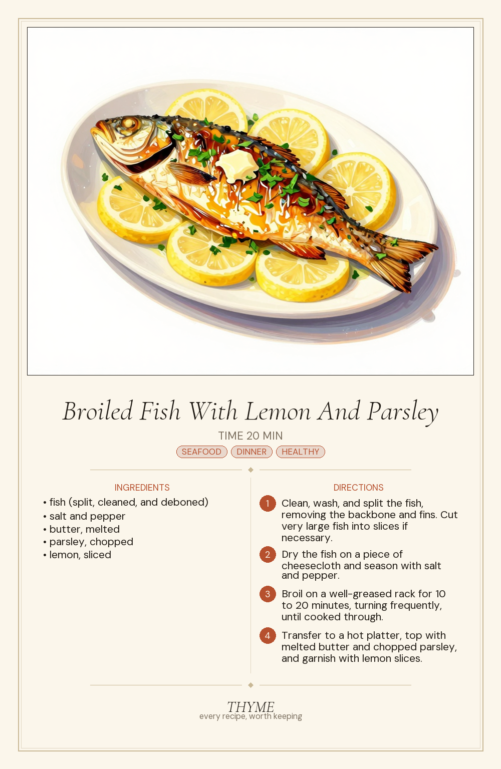 Broiled Fish With Lemon And Parsley